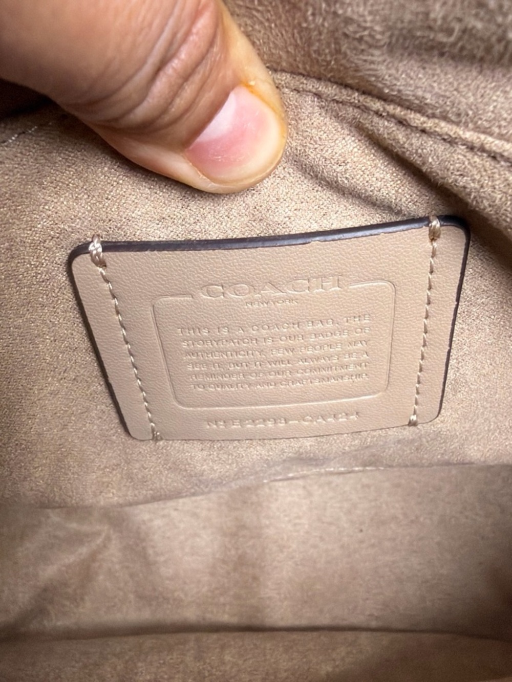 Coach Taupe & Beige Suede Saddle Crossbody Bag - Picture 6 of 8